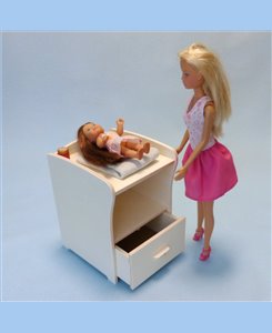 Meuble à langer miniature 1/6ème - Meuble de maison de poupées Barbie
