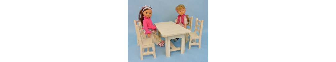 Table et chaises de cuisine en bois, cadeau d'anniversaire pour enfant,  meubles de maison de poupée à l'échelle 1/16, meubles jouets en bois  Waldorf personnalisés Montessori -  Canada